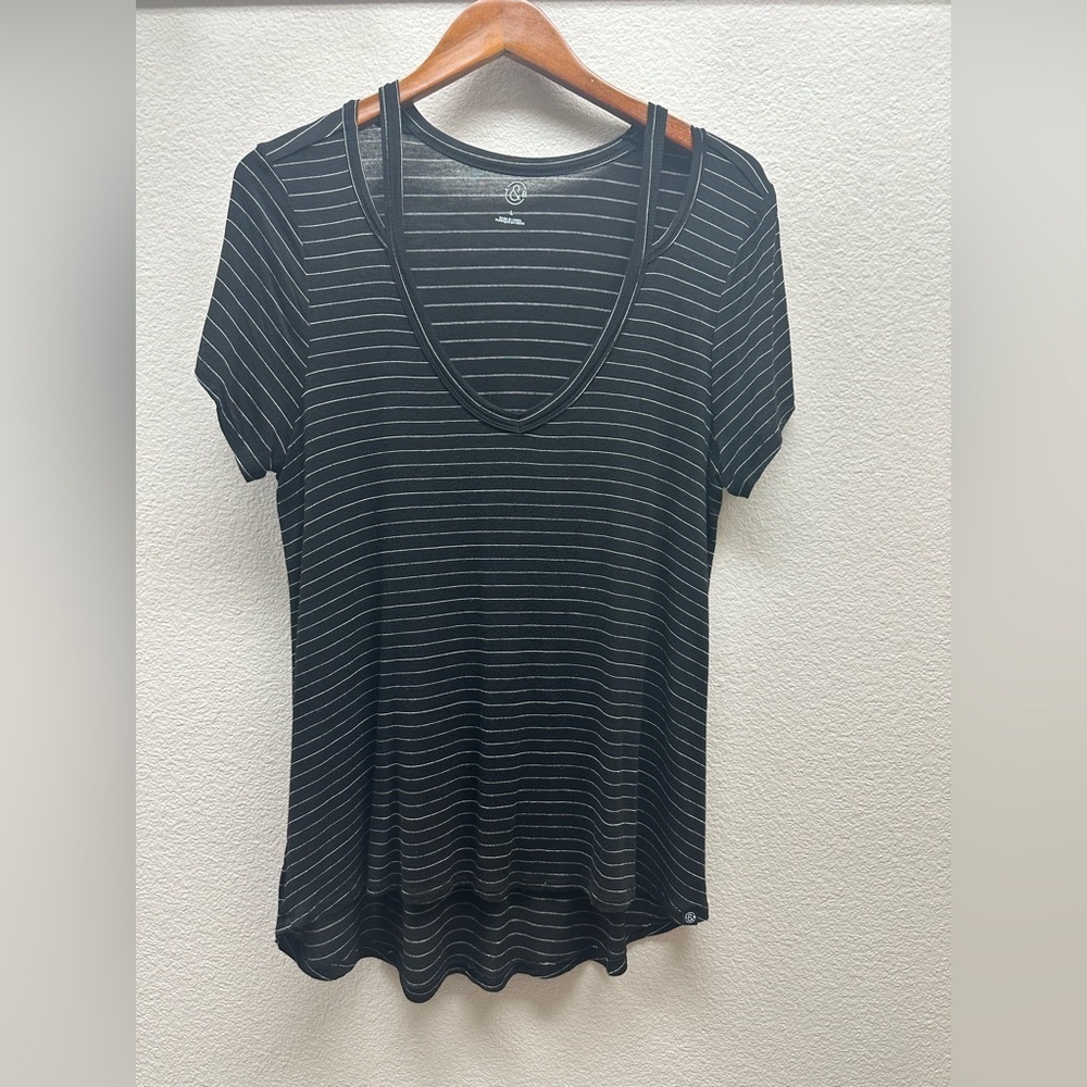Treasure & Bond Black Striped Women's Top